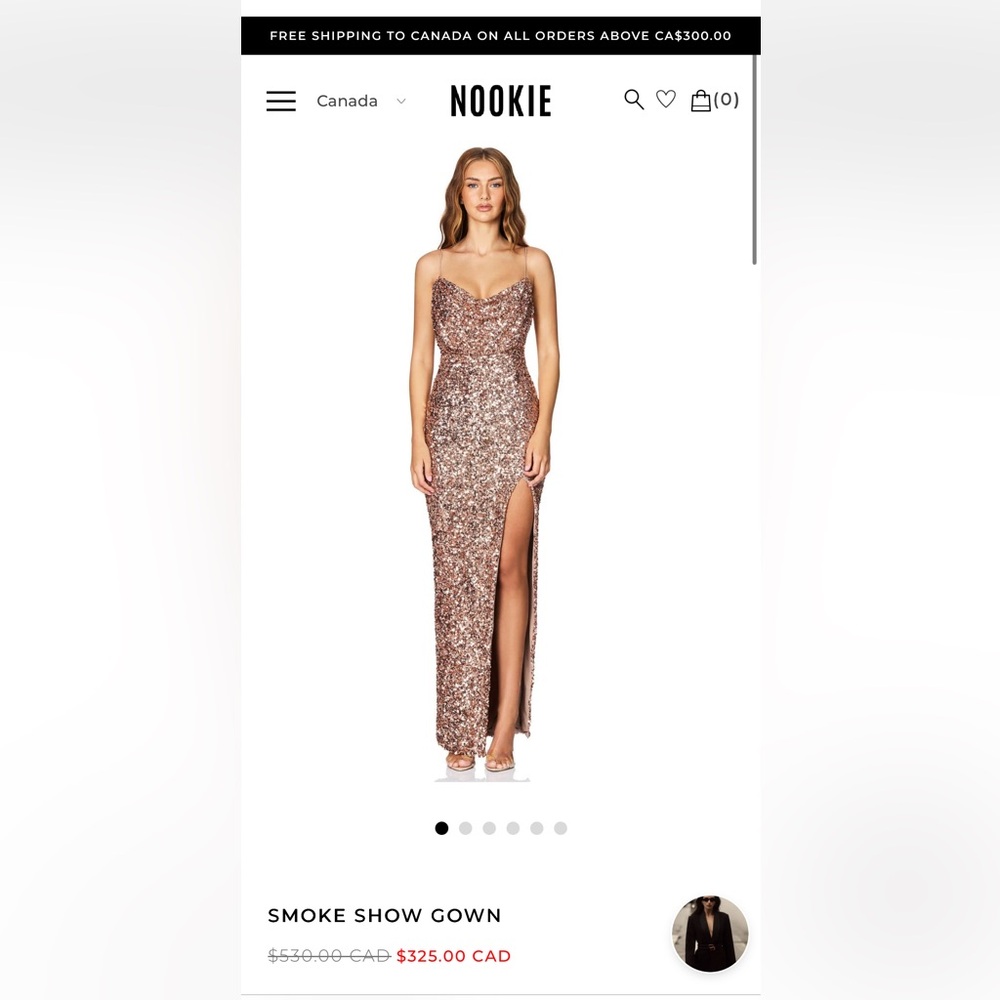 NWT Nookie Smoke Show Gown